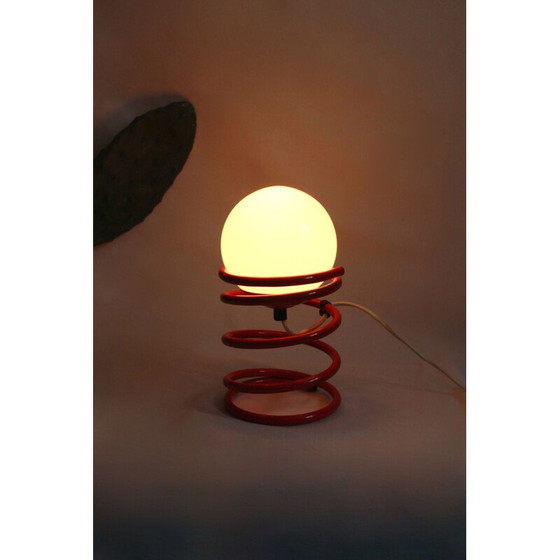 Image 1 of Lampe de table vintage Molla rouge, Italie, années 1970