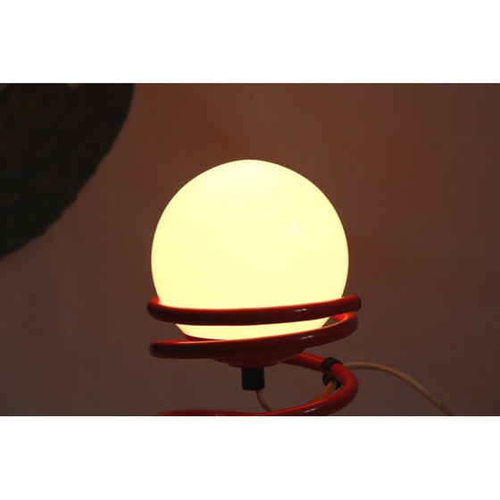 Image 1 of Lampe de table vintage Molla rouge, Italie, années 1970