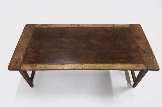 Image 1 of Table de réfectoire de ferme antique