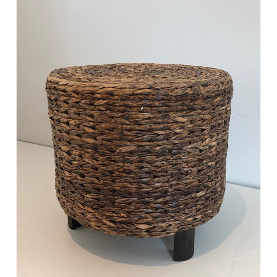 Image 1 of Tabouret vintage en corde, France 1950