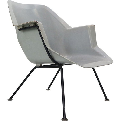Chaise vintage 416 à coque en fibre de verre par Wim Rietveld & Andre Cordemeyer pour Gispen, années 1950