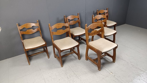 Image 1 of Chaises de salle à manger vintage brutaliste, ensemble de 6 - années 1960