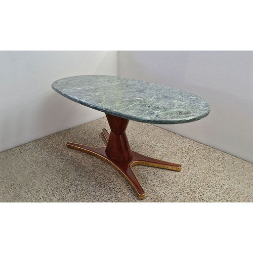 Table de salle à manger vintage en palissandre et marbre par Vittorio Dassi pour Mobili Moderni Lissone 1950