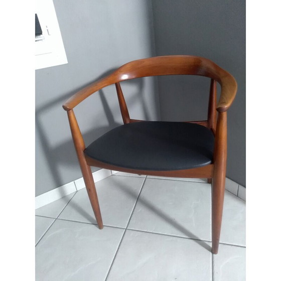 Image 1 of Fauteuil vintage en teck par IllUM Wikkelso pour le danois Niels Eilersen 1960