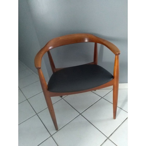 Image 1 of Fauteuil vintage en teck par IllUM Wikkelso pour le danois Niels Eilersen 1960
