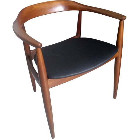 Image 1 of Fauteuil vintage en teck par IllUM Wikkelso pour le danois Niels Eilersen 1960