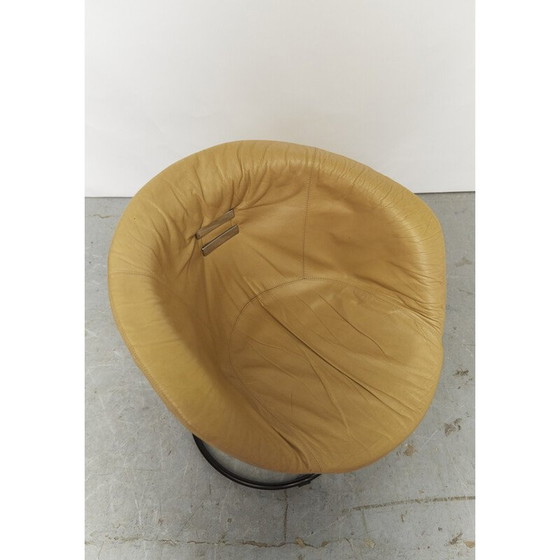 Image 1 of Chaises "Pan Am" vintage en acier tubulaire et cuir par Gastone Rinaldi pour Rima, Italie