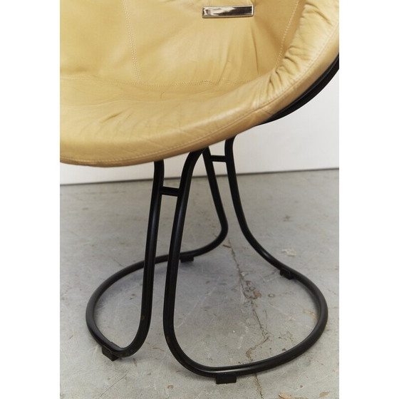 Image 1 of Chaises "Pan Am" vintage en acier tubulaire et cuir par Gastone Rinaldi pour Rima, Italie