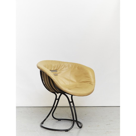 Image 1 of Chaises "Pan Am" vintage en acier tubulaire et cuir par Gastone Rinaldi pour Rima, Italie