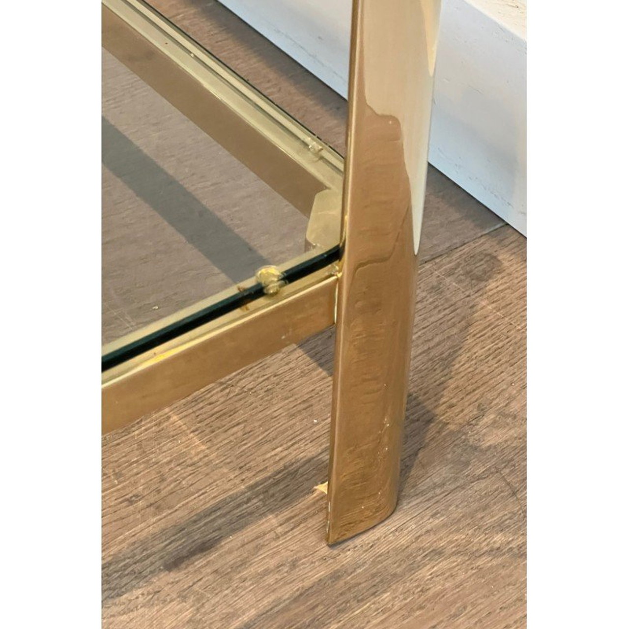 Table basse carrée coloris noir vintage double plateaux décor bois et