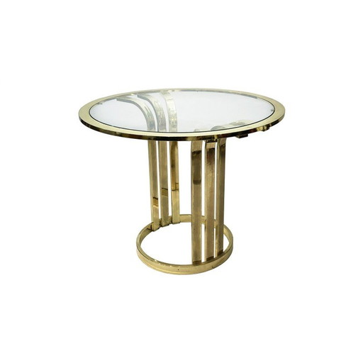 Table d'appoint vintage en laiton, Italie 1970