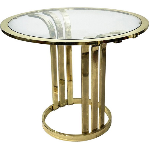 Table d'appoint vintage en laiton, Italie 1970