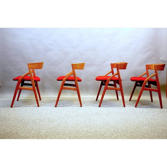 Image 1 of Ensemble de 4 chaises de salle à manger vintage en teck modèle 16 par Johannes Andersen pour Uldum, Danemark 1959