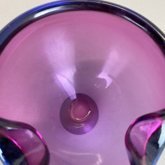 Image 1 of Cendrier vintage en verre de Murano violet, Italie, années 1970