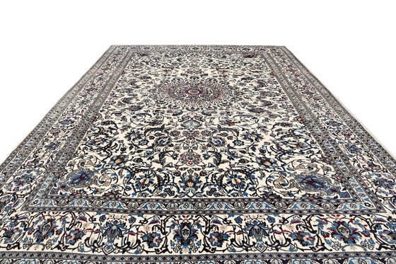 Image 1 of Tapis persan noué à la main original Naïn 9 La avec soie 390 X 297 cm Top condition