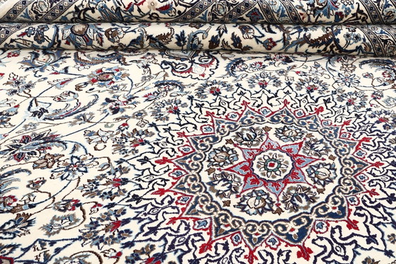 Image 1 of Tapis persan noué à la main original Naïn 9 La avec soie 390 X 297 cm Top condition