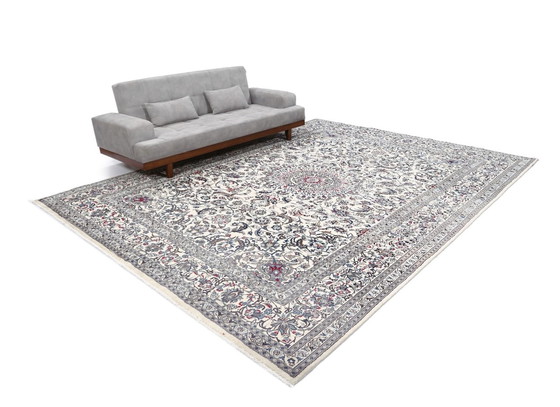 Image 1 of Tapis persan noué à la main original Naïn 9 La avec soie 390 X 297 cm Top condition