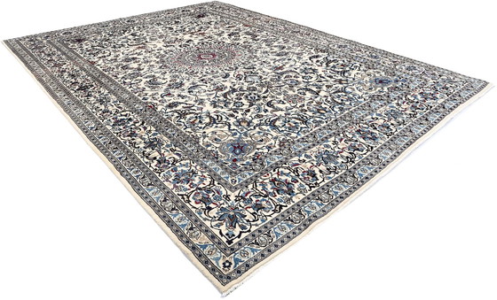 Image 1 of Tapis persan noué à la main original Naïn 9 La avec soie 390 X 297 cm Top condition