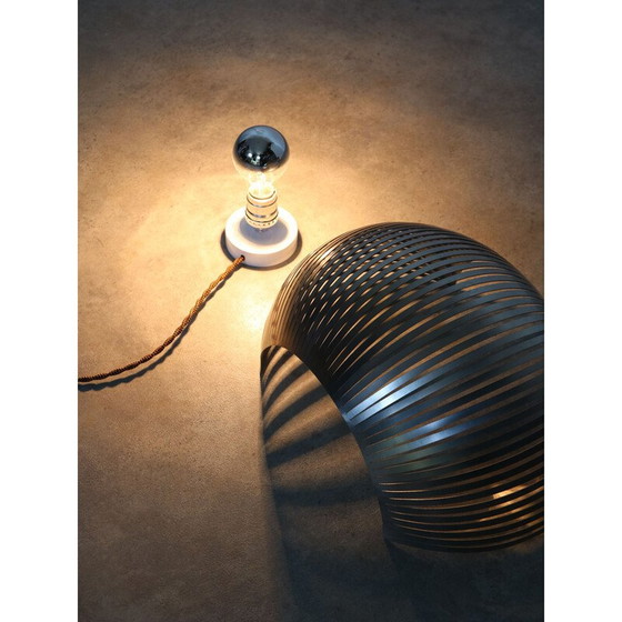 Image 1 of Lampe de table vintage en acier inoxydable
