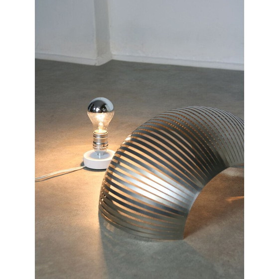 Image 1 of Lampe de table vintage en acier inoxydable