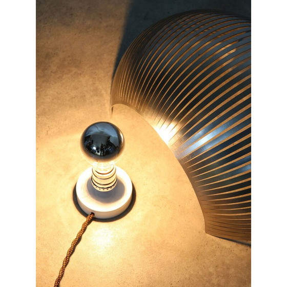 Image 1 of Lampe de table vintage en acier inoxydable