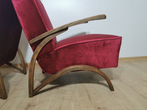 Fauteuils Art Déco par Jindrich Halabala, Ensemble de 2