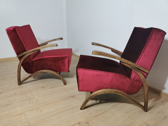 Image 1 of Fauteuils Art Déco par Jindrich Halabala, Ensemble de 2