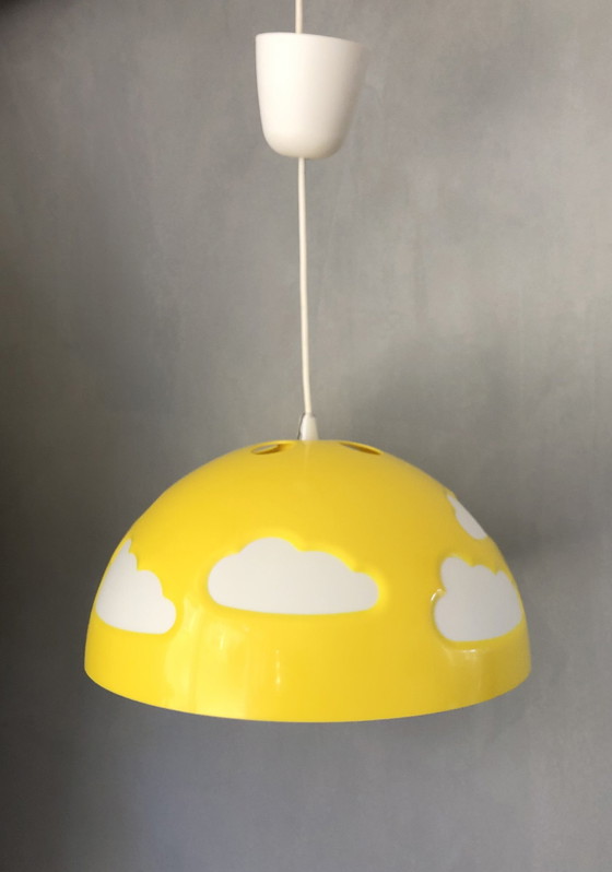 Image 1 of Ikea Skojig Cloud Lamp Suspension Lamp Yellow By Henrik Preutz