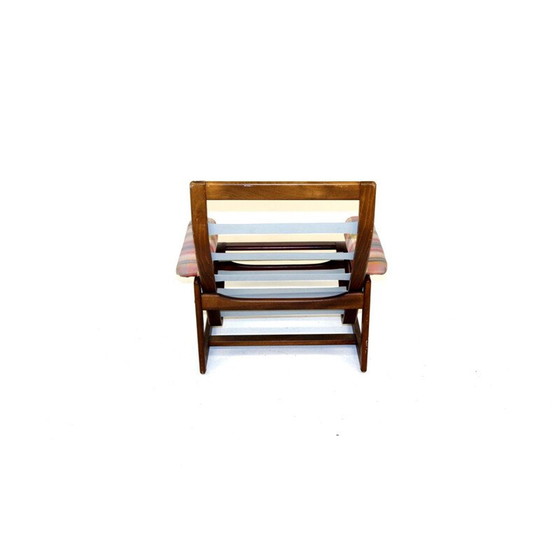 Image 1 of Fauteuil vintage à carreaux en hêtre et coton, Suède 1970