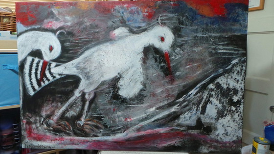 Image 1 of Tineke Van Steenbergen. Oiseaux dans le vent