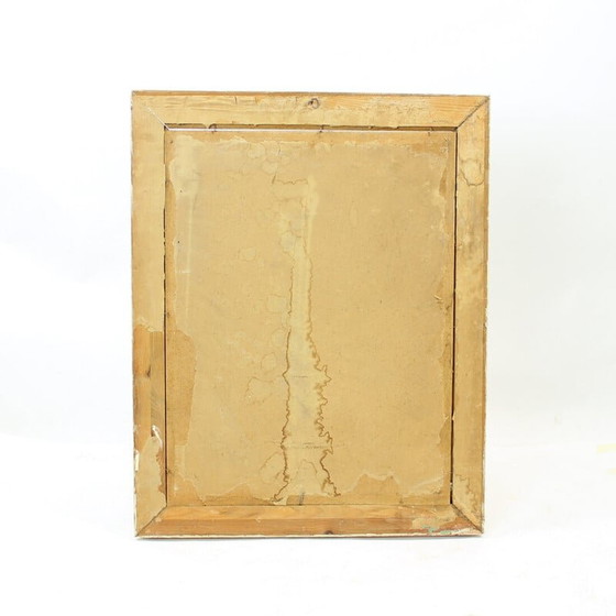 Image 1 of Œuvre d'art vintage en placage de bois incrusté, Tchécoslovaquie, années 1950