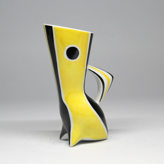 Image 1 of Vase Vintage • Série "Wasp" N&B • János Török • Zsolnay • 1950