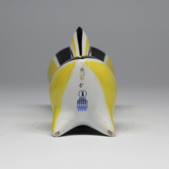 Image 1 of Vase Vintage • Série "Wasp" N&B • János Török • Zsolnay • 1950