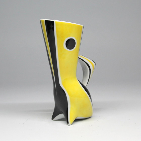 Image 1 of Vase Vintage • Série "Wasp" N&B • János Török • Zsolnay • 1950