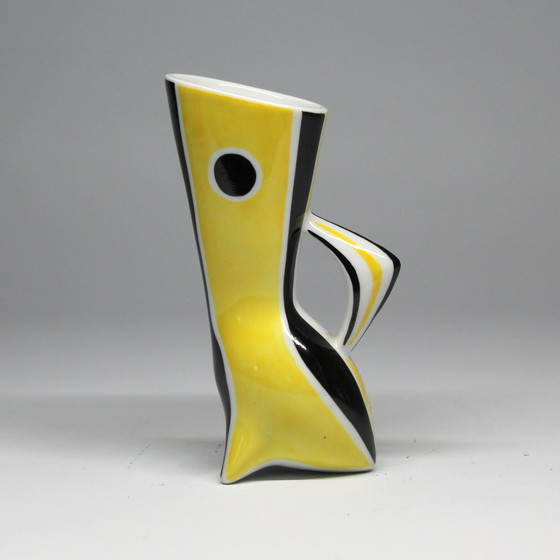 Image 1 of Vase Vintage • Série "Wasp" N&B • János Török • Zsolnay • 1950