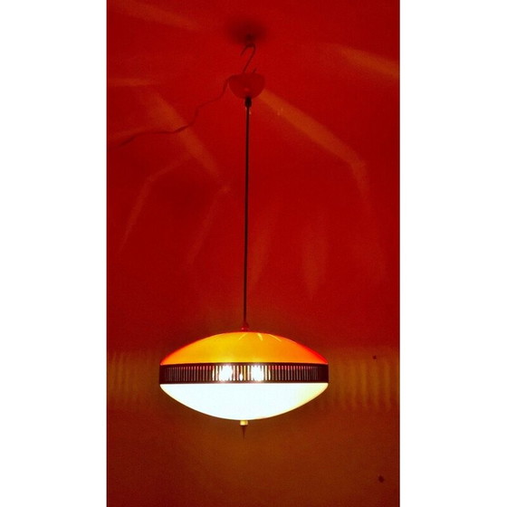 Image 1 of Suspension vintage en plexiglas rouge, Italie 1950