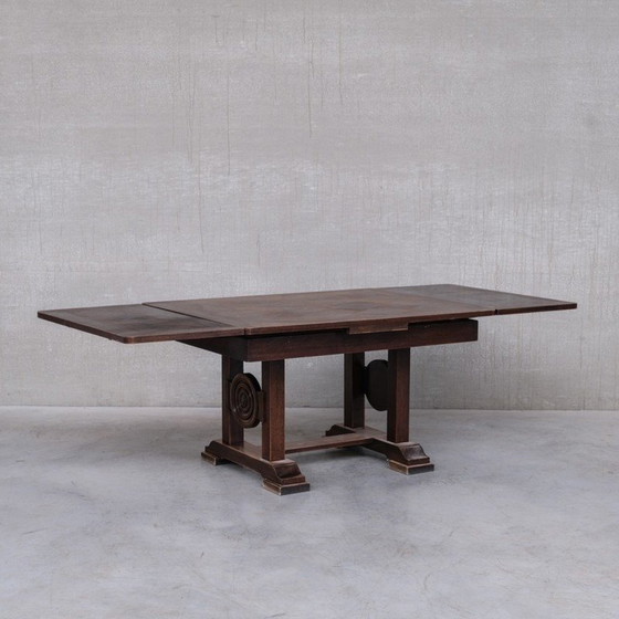 Image 1 of Table de salle à manger à rallonge en bois de chêne, France 1940s