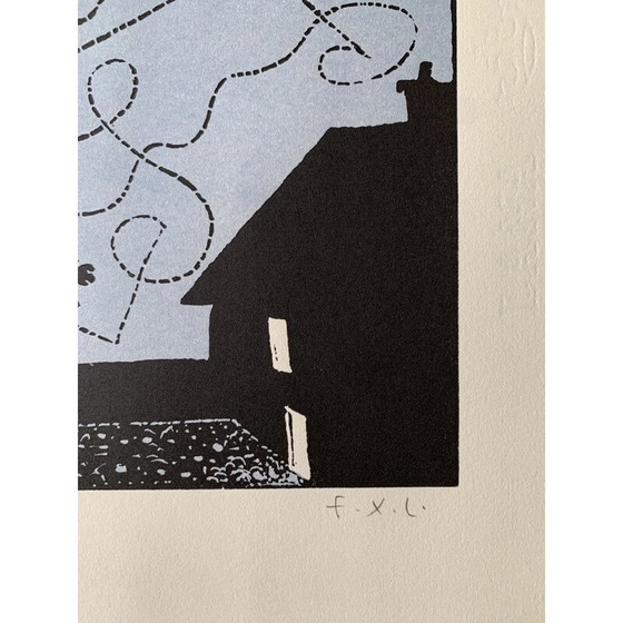 Image 1 of Peinture à l'huile vintage de la chauve-souris par François-Xavier Lalanne, 2003