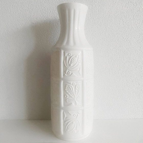 Image 1 of Allemagne de l'Ouest vase Bay blanc 1950