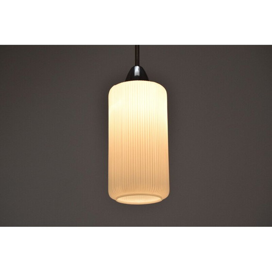 Image 1 of Lampe suspendue vintage en verre et métal, Tchécoslovaquie 1970