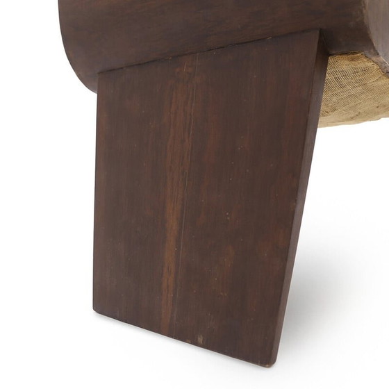 Image 1 of Paire de chaises vintage en bruyère et tissu, années 1940