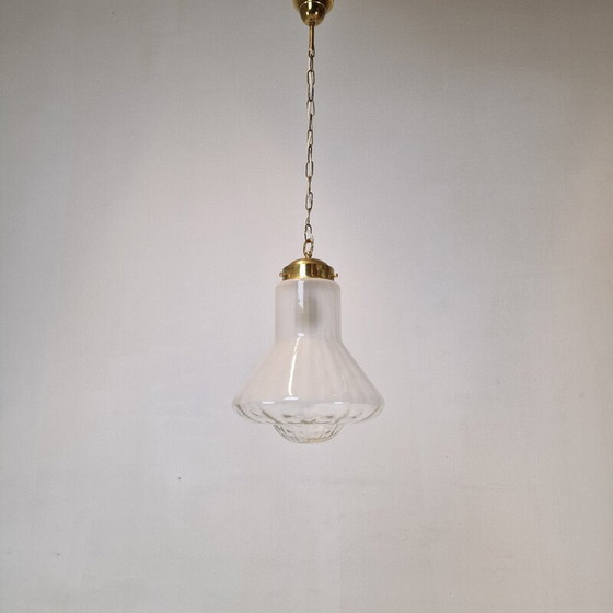 Image 1 of Lampe suspendue vintage en verre, Italie 1970