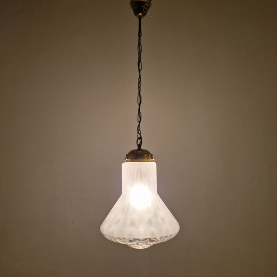 Image 1 of Lampe suspendue vintage en verre, Italie 1970