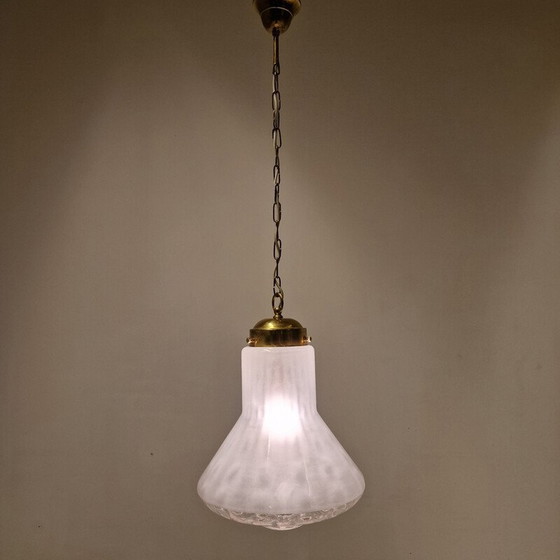 Image 1 of Lampe suspendue vintage en verre, Italie 1970