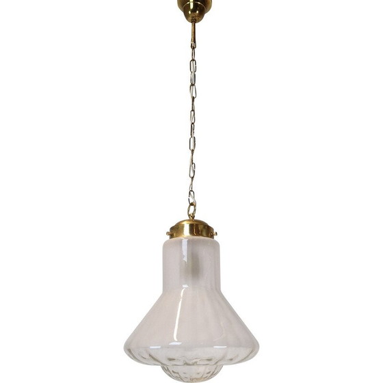 Image 1 of Lampe suspendue vintage en verre, Italie 1970