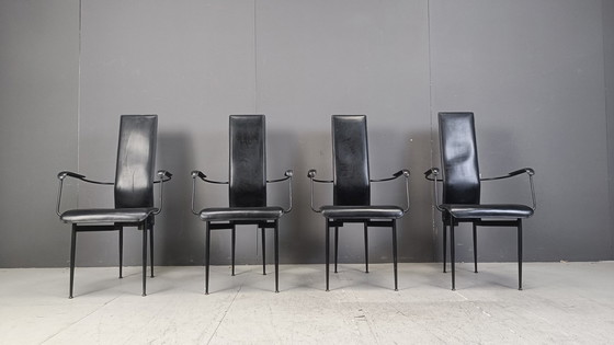 Image 1 of Chaises de salle à manger vintage S44 par Giancarlo Vegni pour Fasem, ensemble de 4, années 1980