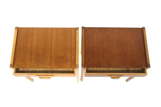 Image 1 of  Set De 2 Tables Chevets En Teck Et En Chêne, Suède, 1960 