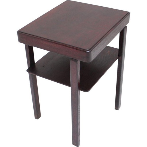 Table basse rectangulaire vintage en bois Halabala art déco, Tchécoslovaquie 1930