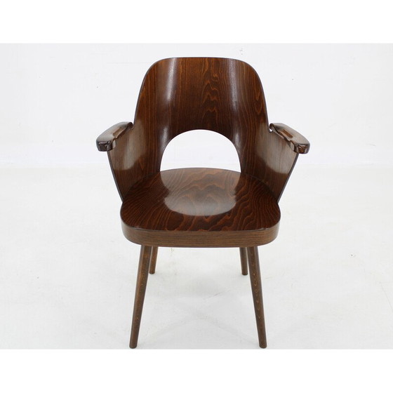 Image 1 of Chaises vintage en hêtre teinté et contreplaqué par Oswald Haerdtl pour Ton, Tchécoslovaquie 1960