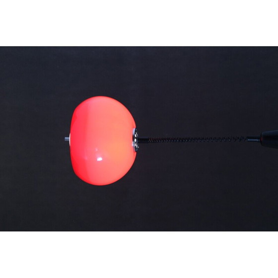 Image 1 of Lampe suspendue rouge vintage par Harvey Guzzini pour Meblo, Italie, années 1970
